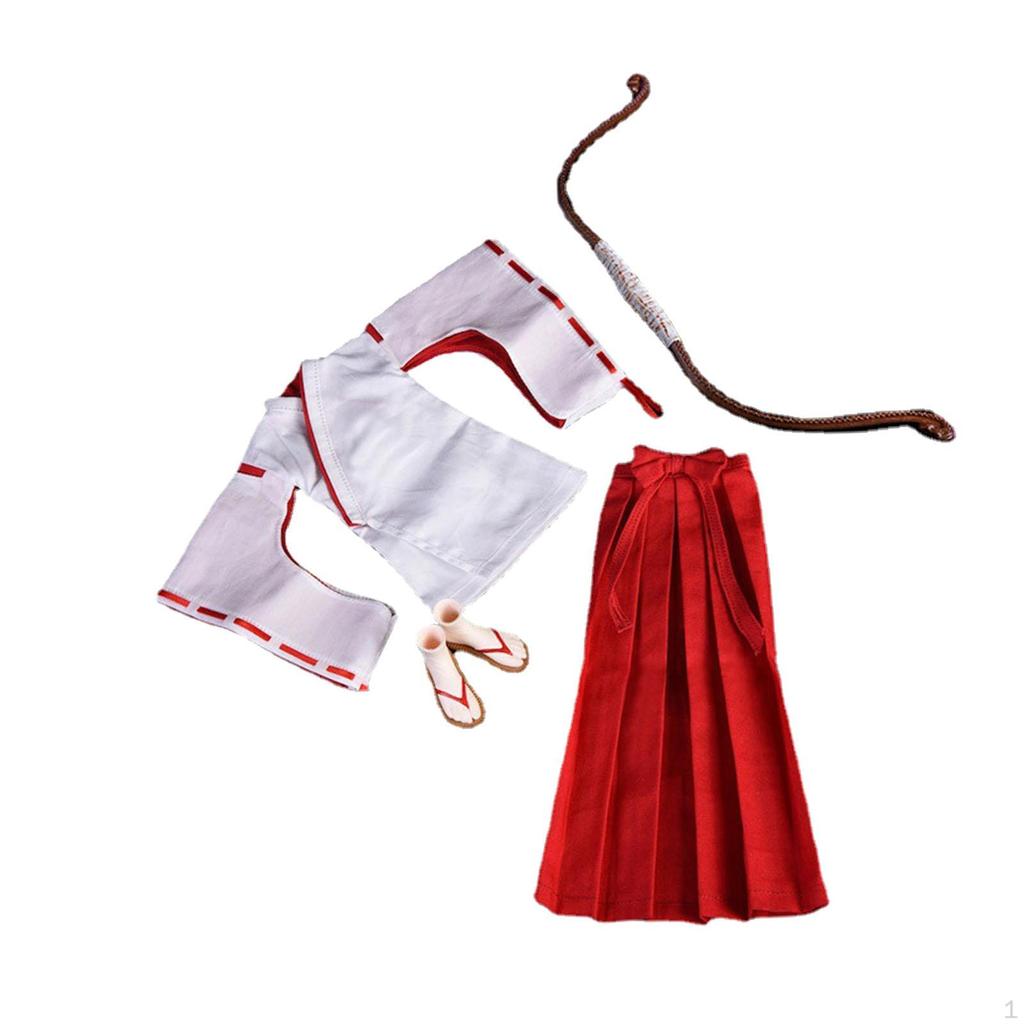 4x 1/6 Scale Women Figure Witch Costume Garment with Skirt Shoes Bow Handmade Doll Clothes for 12"