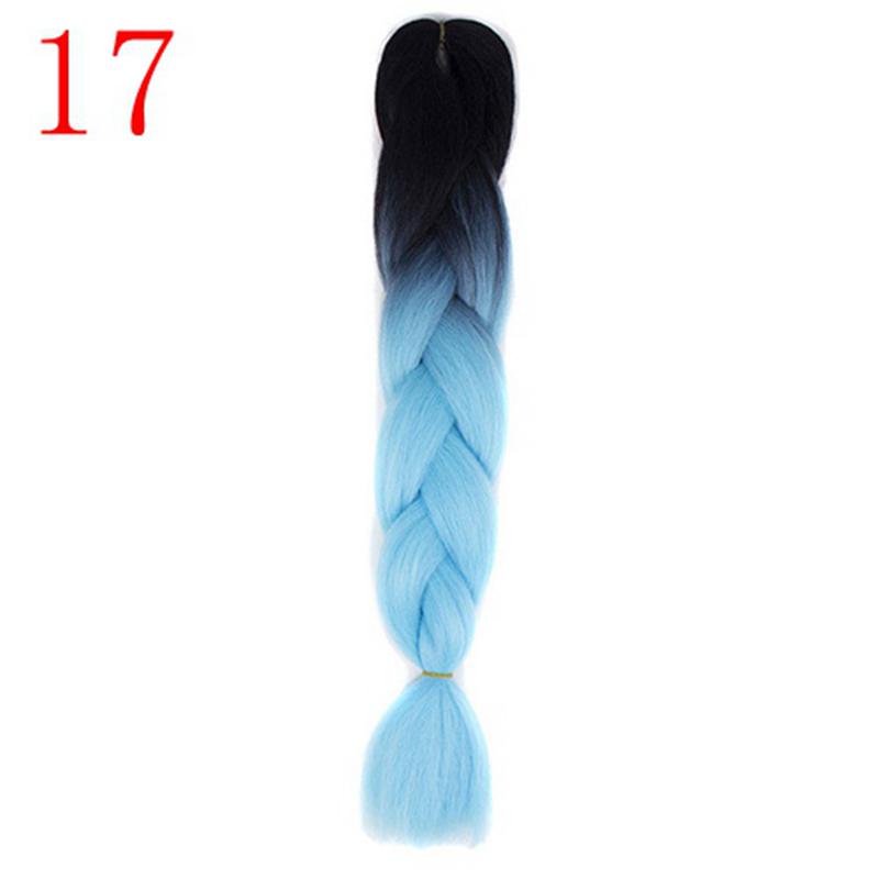 Ombre Braiding Hair Extensions 24inch 115g Synthetic Jumbo Braids Hair Fiber Pink Purple Blue Green