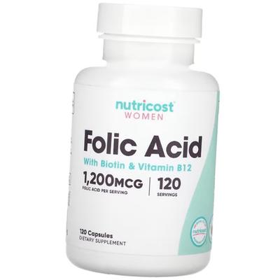 Фолиевая кислота, Биотин и В12, Folic Acid with Biotin and Vitamin B12, 120капс (36647023)