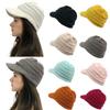 Winter Knit Beanie Cap Stitching Plush Hats Fashion Casual Beanies Women