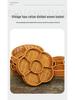Woven Faux Rattan Snack Plate Storage Basket - Divided for Hot Pot Ingredients and Fruit In Living or Dining Room