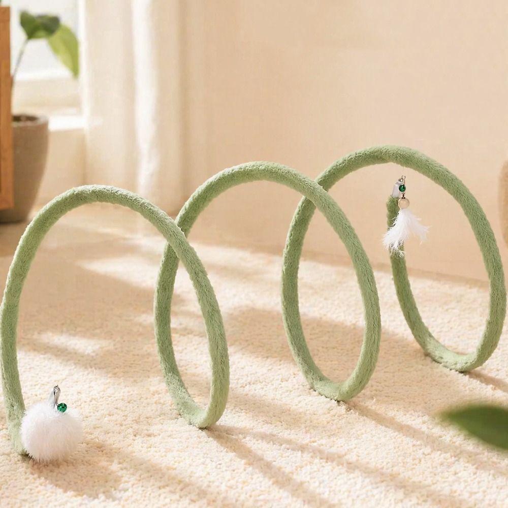 Spring Design Cat Tunnel Toy Spiral Cat Playhouse New Kitten Self-Play Toy Indoor Cats Playtime