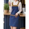 1 шт. Унисекс Регулируемый фартук с карманами, Полиэстер 100% Не тянущийся, Обычная посадка, Без рукавов, Н-образный подол, Тканый для приготовления пищи, выпечки, работников ресторана