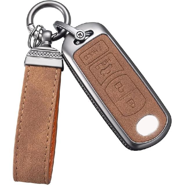 YO&YOYE Compatible With Mazda Key Fob Cover With Keychain, Model2-Black, Model2-Black