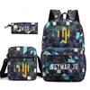 Neymar Football Printed Backpack 3-Piece Set Large Capacity Double Shoulder Bag Casual Pencil Case Single Shoulder Bag for Students