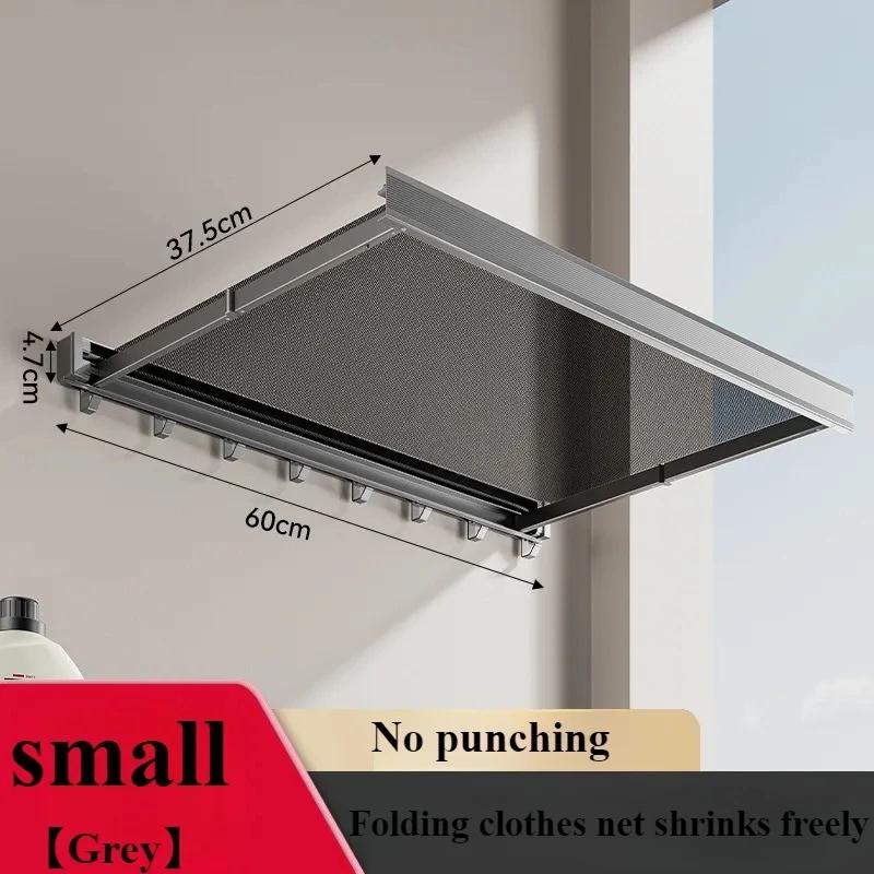 Foldable Wall Shelf High Load-bearing Capacity Mesh Storage Rack Retractable Drying Net with Hook Bathroom Portable Organizer