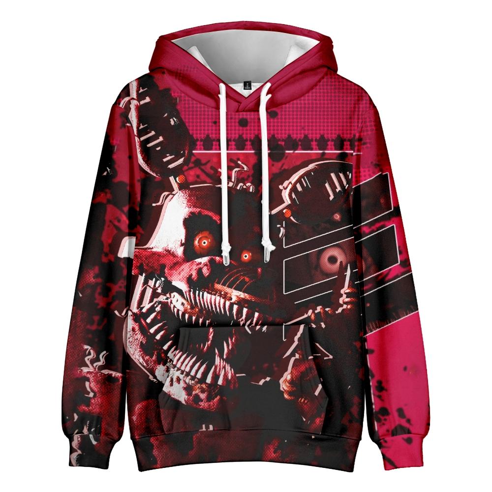 Fashion Men Women Hoodie Streetwear Harajuku Casual Fashion Five Nights At Freddy's Cartoon Printed Hooded Pullover Sweatshirts