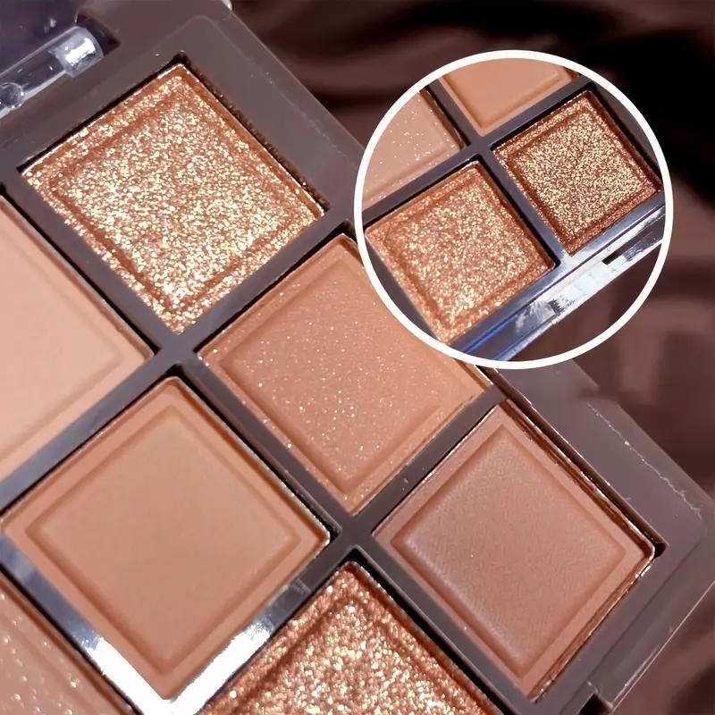 9 цветов шоколадной палитры теней для век Pearly Matte Earth Color Палитра теней для век Shiny Sequins Eye Pigments Стойкий макияж