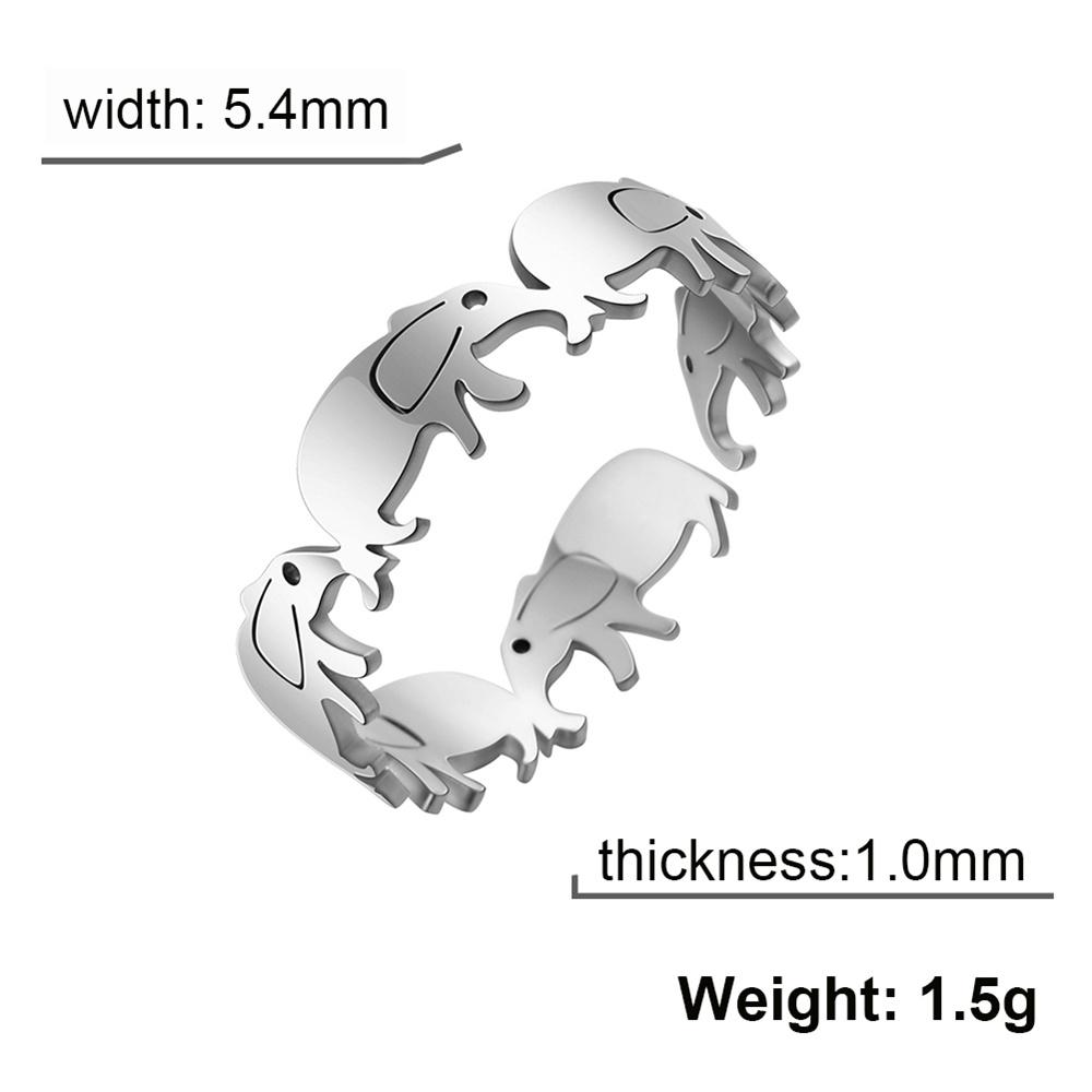 Cazador Animal Elephant Open Rings for Women Cute Finger Rings Stainless Steel Jewelry 2026 Party Birthday Wedding Friends Gift