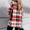 Женские клетчатые рубашки с начесом, фланелевая куртка с длинными рукавами и лацканами на пуговицах и карманами, фланелевая куртка, пальто