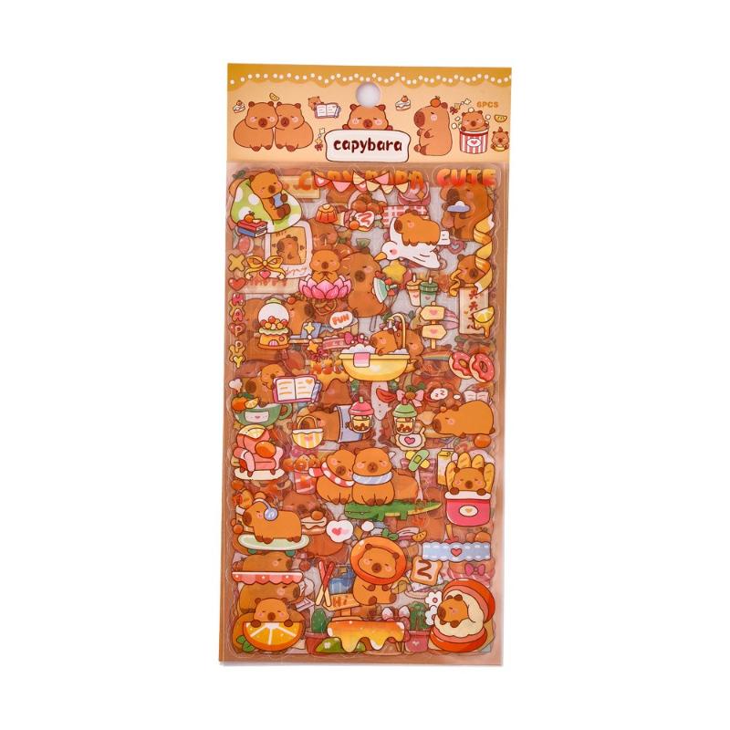 Gift Kapibara Creative Stickers Cartoon Capybara Guka Hand Account Material Cute Student Reward Small Gifts Kawai Stationery