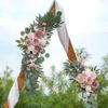 Искусственная цветочная композиция на спинку свадебного стула для свадебного приема, свадебной церемонии, помолвки