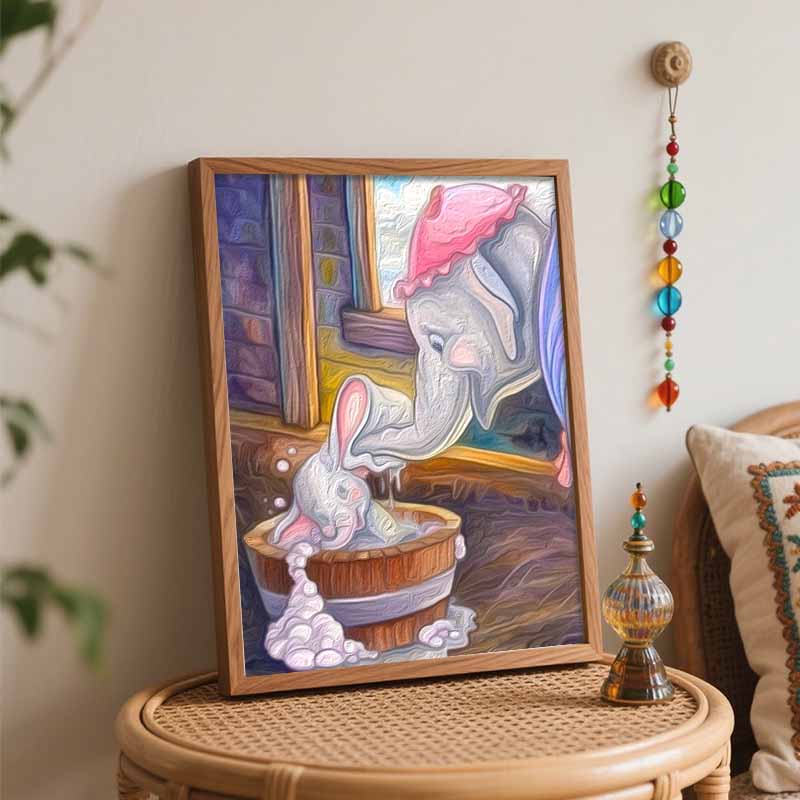 Disney Масляная живопись Дамбо ванна ручная работа DIY арт-картина домашний декор произведение искусства