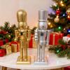 25СМ Рождественская Деревянная Фигурка Щелкунчика Золотой Серебряный Цвет Мультяшный Солдатик Фестиваль