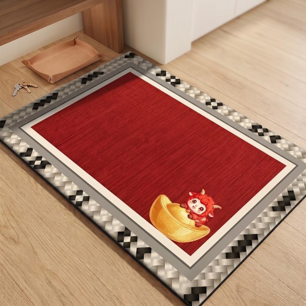 Cartoon Lamb Chinese Sheep Year Floor Mat Sheep Printed Welcome Door Mat Spring Festival