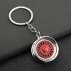 3D Hot Wheel Rim Keychain Hot Wheel Hub Auto Part Model Key Chains Auto Wheel  Keyring  Bag Pendant