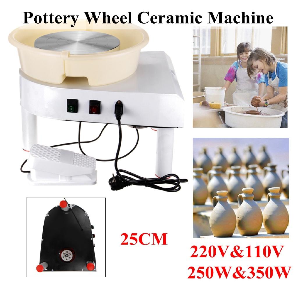 Pottery Wheel Machine 32cm 220V 350W Hand Cranked and Pedal Control Ceramic Work Clay Art With Mobile Smooth Low Noise