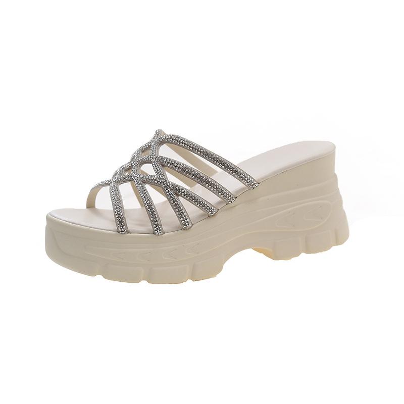 Тапочки на толстой подошве для женщин, летние, импортная торговля, новая нескользящая верхняя одежда, односложные тапочки, повседневные пляжные сандалии