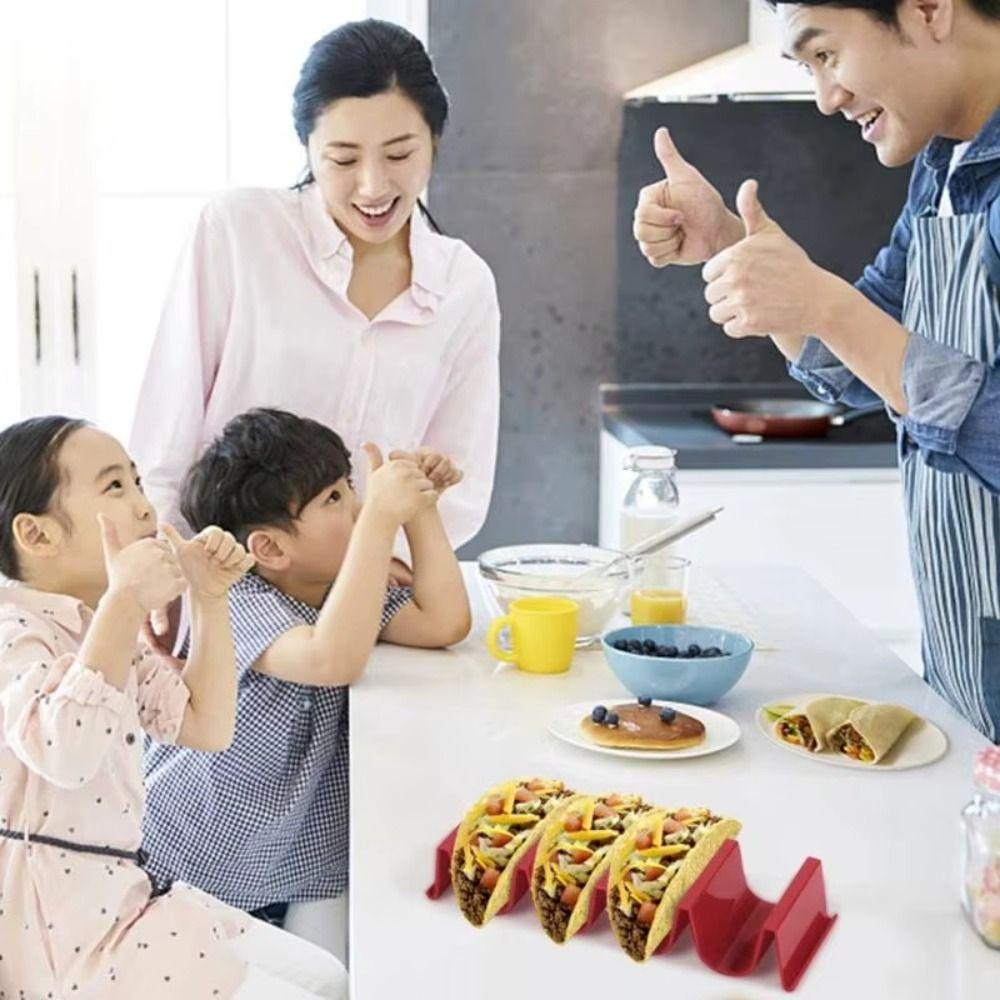 6Pcs 4-Slot Taco Organizer 6-Color Pancake Shelf Convenient Mexican Food Display Holders Restaurant
