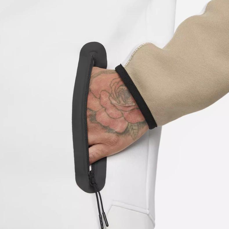 Nike Повседневная толстовка с капюшоном с длинным рукавом с логотипом, мужская толстовка Summit-White Khaki Black FB7922-121