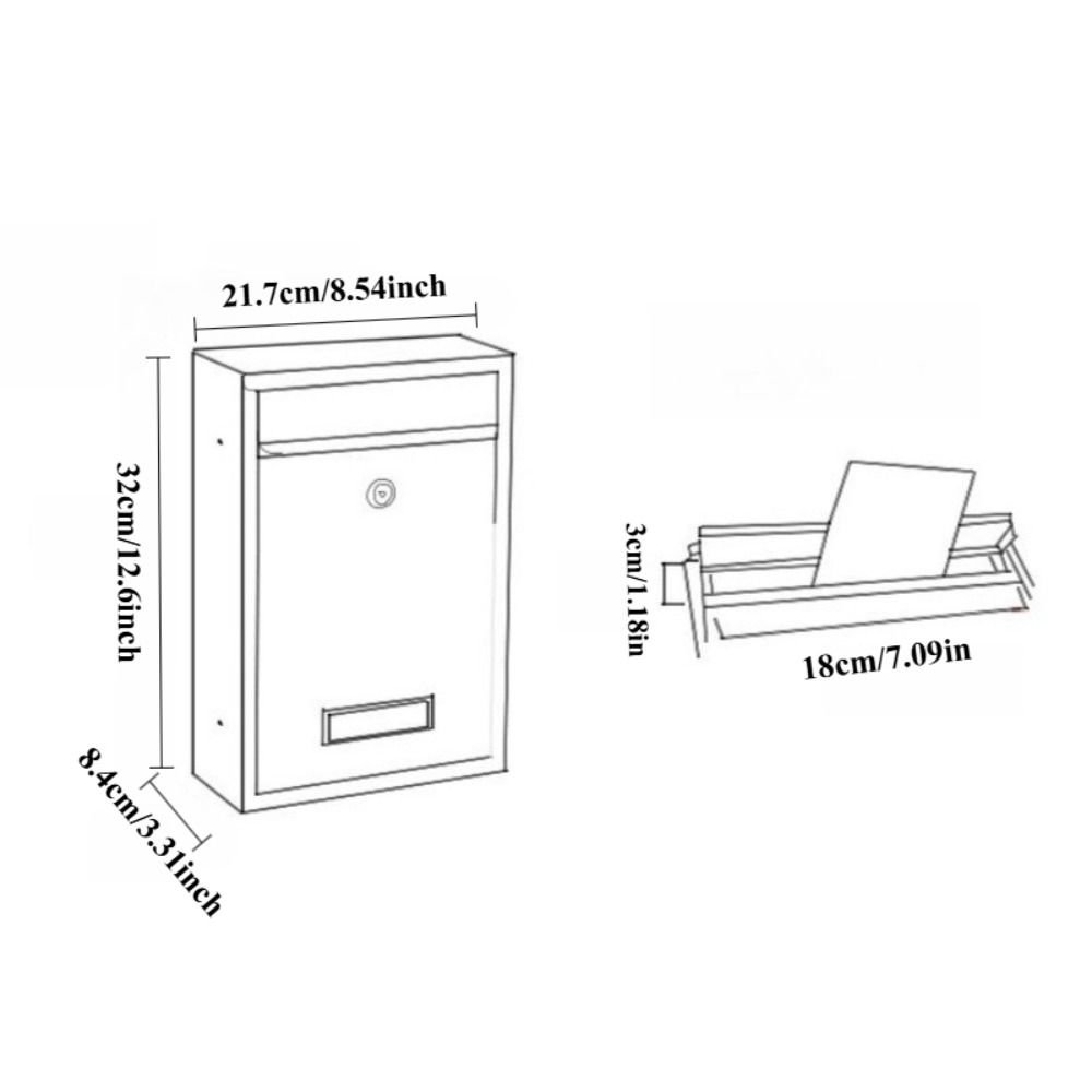 Iron Tinplate Letter Boxes Safe Locking Large Mail Drop Box Metal Email Suggestion Box  Front Door