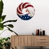 Independence Day Patriotic Eagle Wooden Plaque Red White Blue Bird Indoor Outdoor Front Door