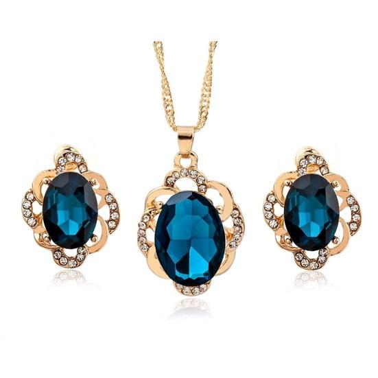 Женское цветочное ожерелье со стразами, серьги-гвоздики, модный свадебный комплект ювелирных украшений, подарок