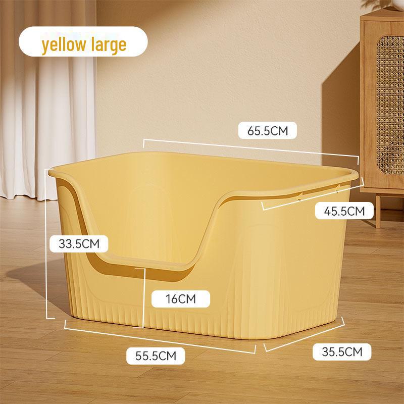 Extra Large Semi-Enclosed Cat Litter Box with Anti-Splash Design