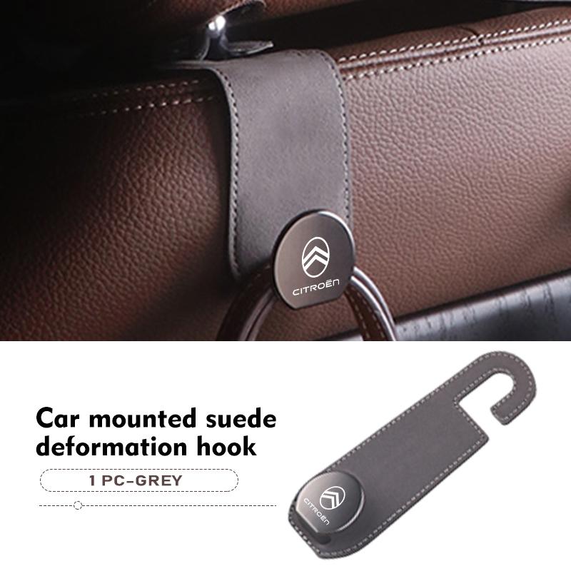 Hidden Car Back Seat Hook Headrest Suede Soft Hanging Hook For Citroen Jumper Celysee Cactus Picasso Aircross Saxo Grand