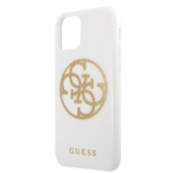 Guess Guhcn65Tpuwhglg Iphone 11 Promax White/White Hard Case Glitter 4G Circle Logo