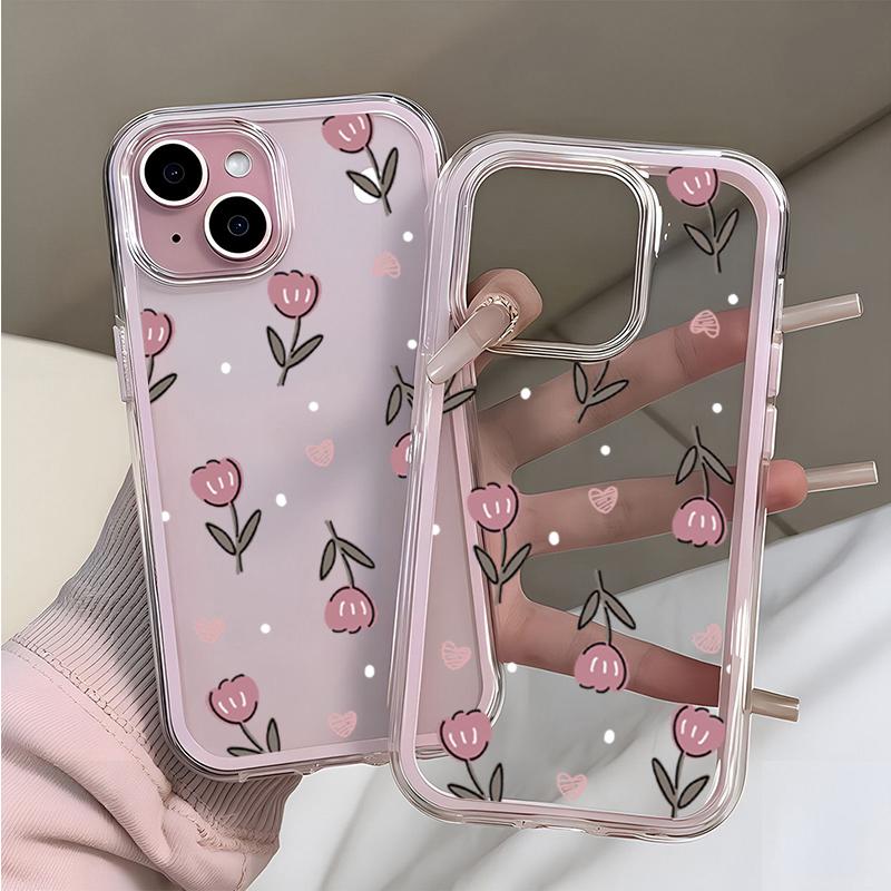 Прозрачный розовый чехол из ТПУ со свежим тюльпаном для iPhone 17 Pro Max 16 15 14 13 12 11 Pro 14 Plus, силиконовый ударопрочный мягкий чехол