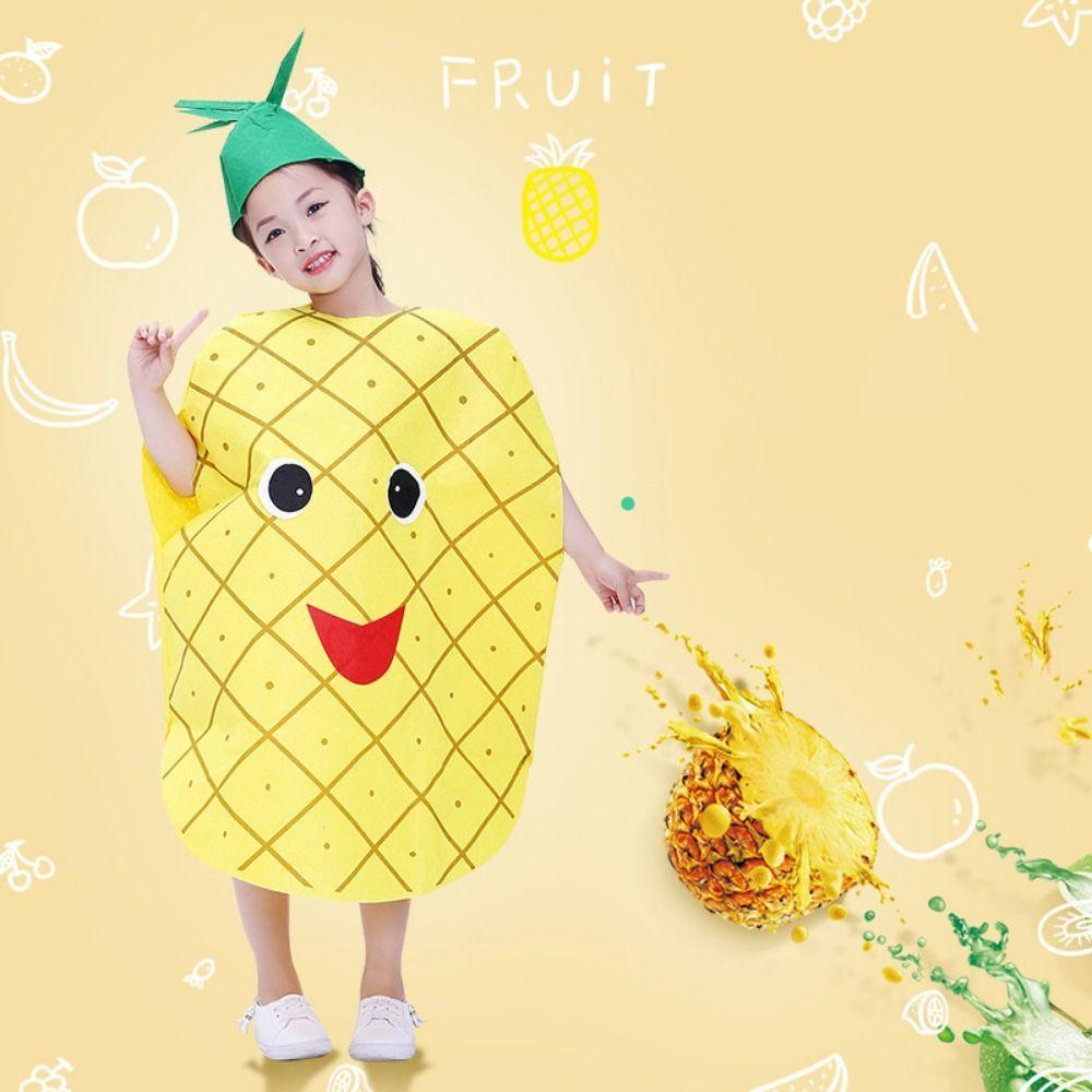 Performance Stage Children Cosplay Costume Pumpkin Cloak Performance Suit Fruit Veggie Costume Boy
