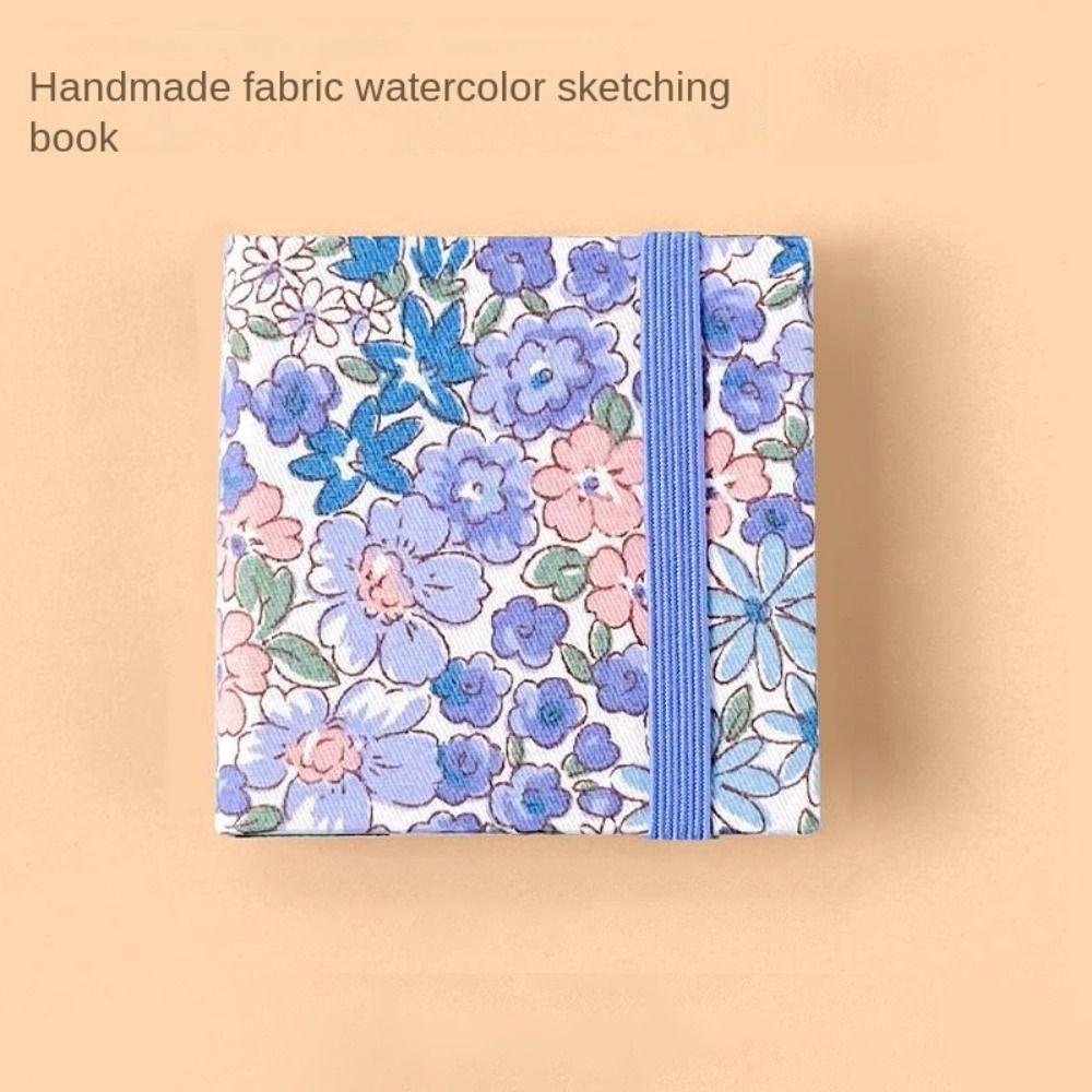 Flower Mini Fabric Watercolor Book Colorful Mini Watercolor Painting Book Painting