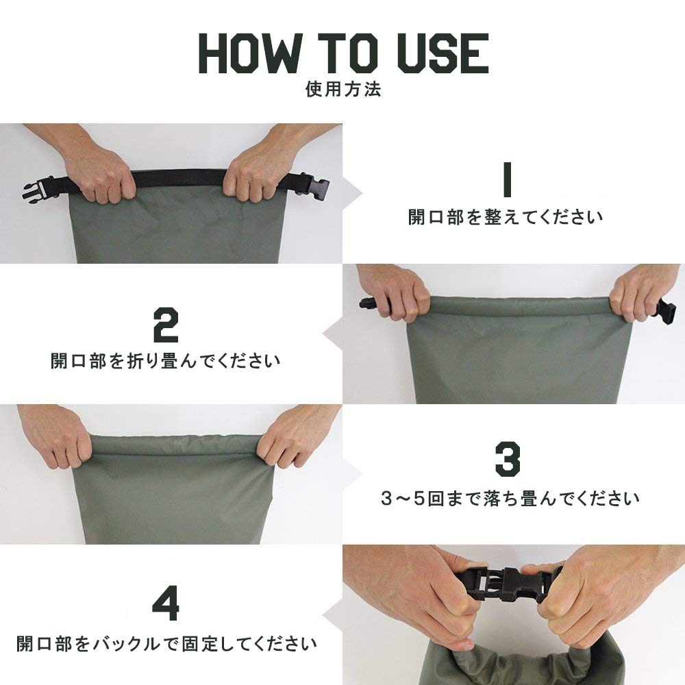 Bigman Сухой мешок 30 л Водонепроницаемый мешок Тип барабана Оливковый Однотонный Сумка для хранения Открытый Предотвращение стихийных бедствий Альпинизм Путешествия Сумка через плечо Сумка Рюкзак