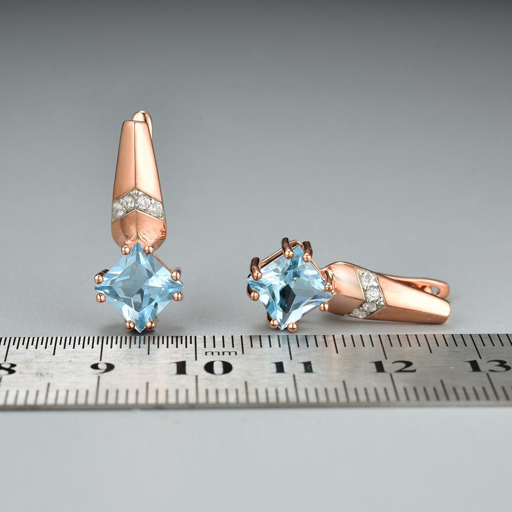 Bolaijewelry Простой дизайн, квадратные серьги с натуральным небесно-голубым топазом диаметром 7,0 мм, серьги из стерлингового серебра 925 пробы, изысканные ювелирные украшения для женщин