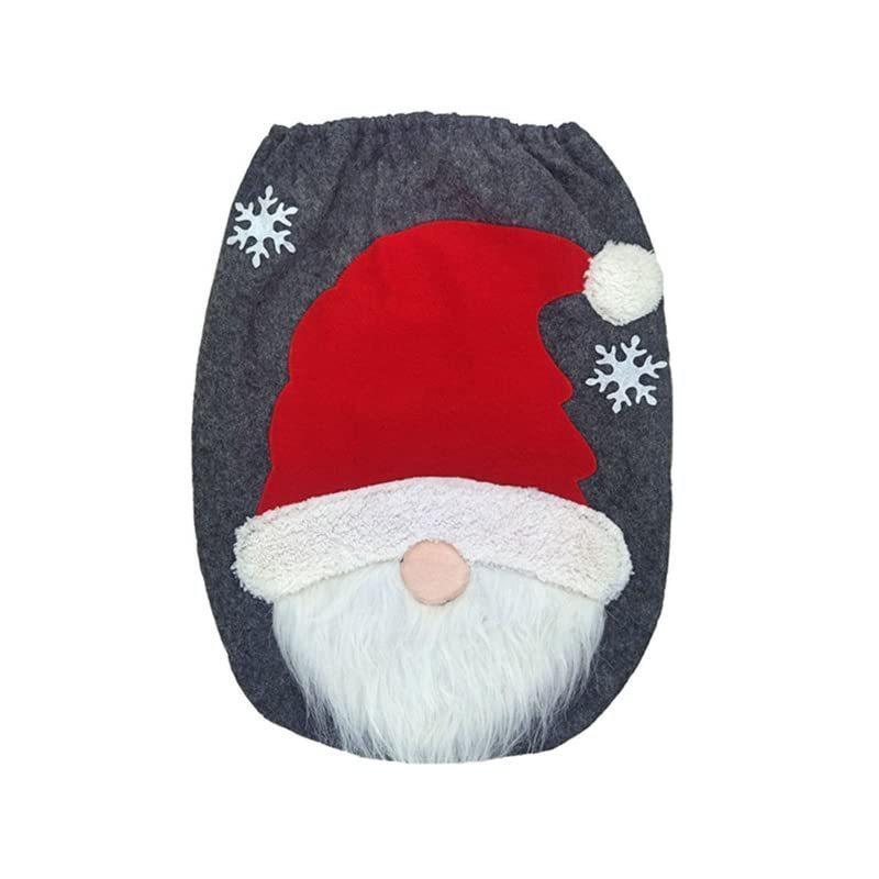 Christmas Santa Gnome Toilet Cover Set Festive Bathroom Decor Home Gift New Year Accessories