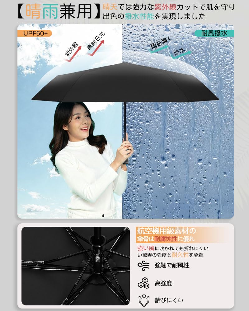 Vialifer Складной зонт из пены с памятью, с УФ-подсветкой и автоматическим нагревом, подходит для солнца и воды, для мужчин и женщин, легкий, защитный, 100%