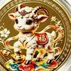 Сувенирные монеты Года Козы 2027 Зодиакальная коза Коллекционные монеты Новогодний подарок Коза Металлические поделки Декор для витрины