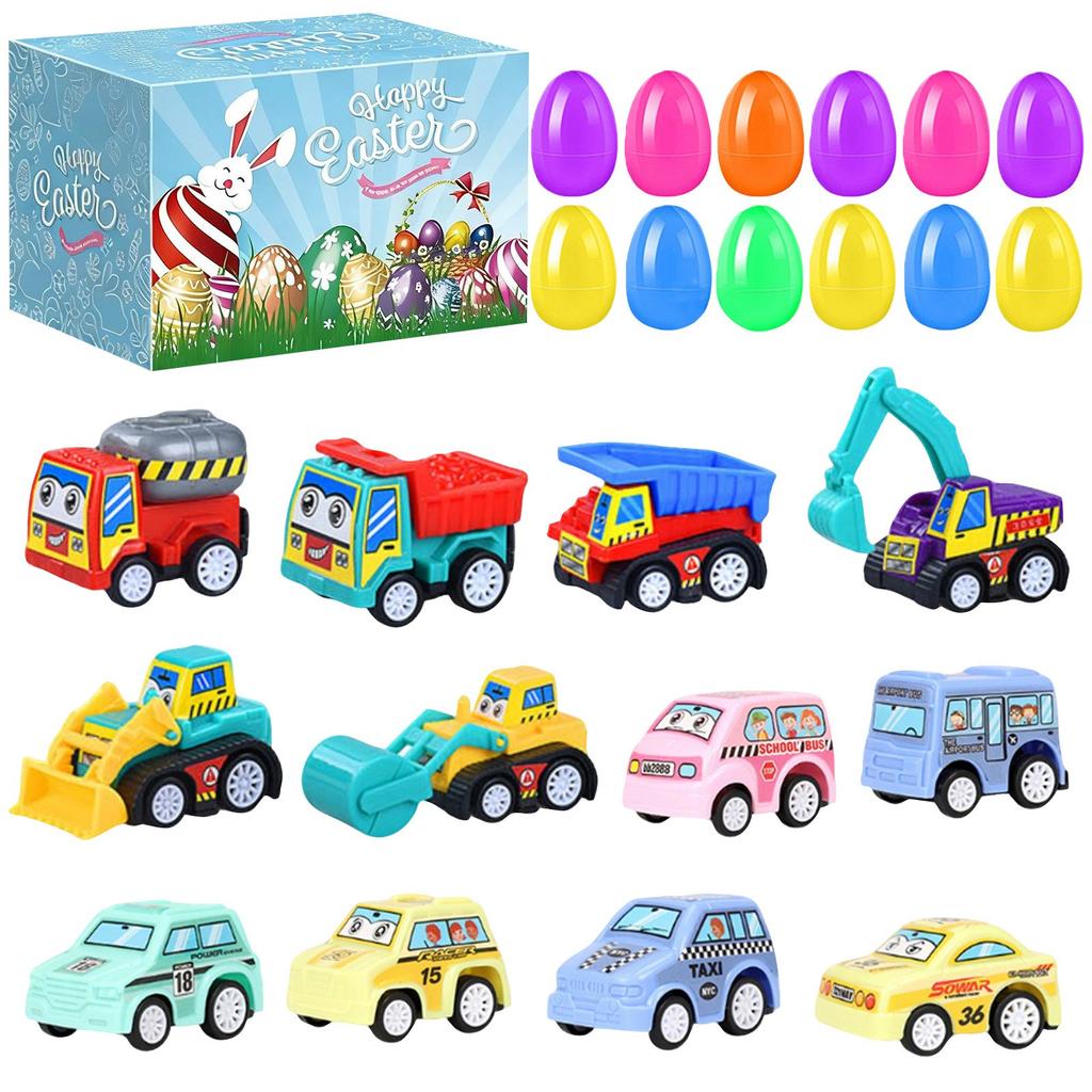 12 Pack Prefilled Easter Eggs With , 2.5Inch Plastic Easter Eggs Filled Toys For Easter Hunts, Basket Stuffers, Easter Party Gifts