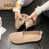 Модная женская обувь на плоской подошве, туфли для мамы, дышащие сандалии, мягкая подошва, белая обувь, летний женский стиль, однофутовые ленивые одинарные туфли