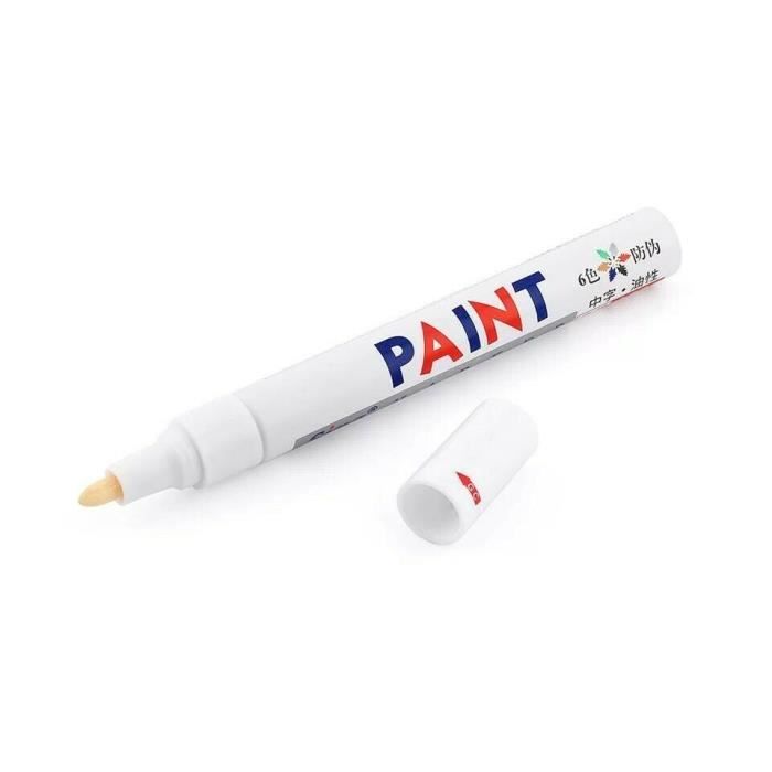 Marqueur permanent blanc, stylo peinture étanche non toxique pour pneus, verre et pierre