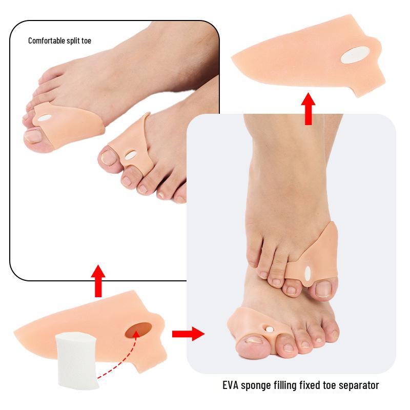 Adjustable Silicone Toe Separator & Corrector for Overlapping and Big Toe Alignment