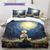 Boy and Animals at Night  Pattern Bedding Quilt Set Quilt Cover Pillowcase Home Decoration  Gift (1 * duvet cover + 2 * pillowcase, without core)