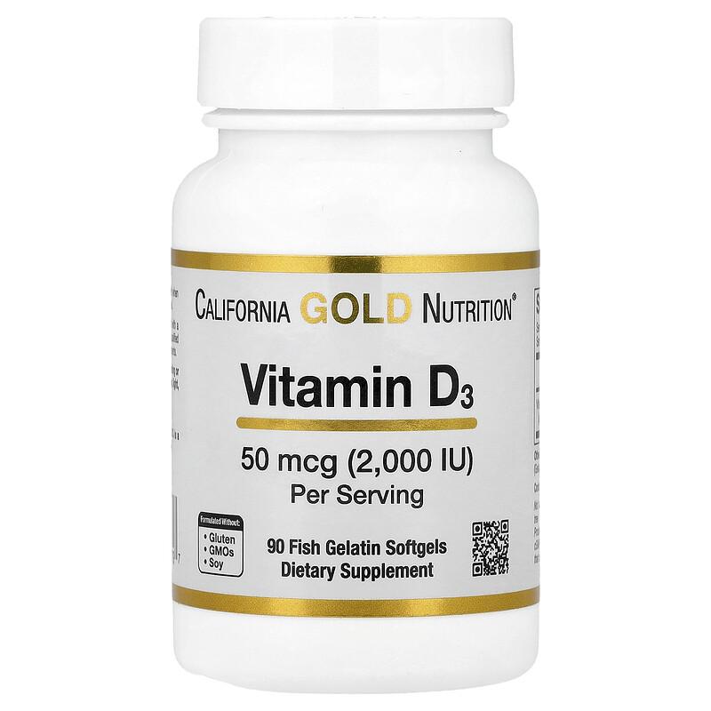 Vitamin D3, 50 mcg (2,000 IU), 90 Fish Gelatin Softgels