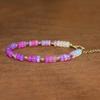 Purple Opal Bead Bracelet, Dainty Gold Filled, Sterling Silver