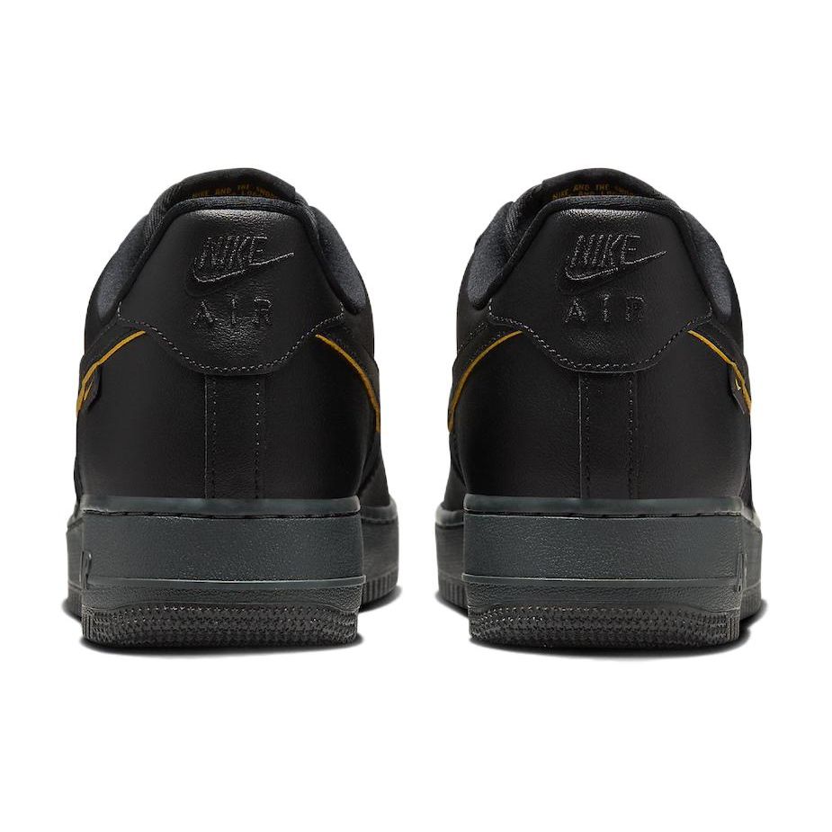 Nike Air Force 1 07 Черные университетские золотые мужские кроссовки темно-дымчато-серые FZ4617-001