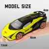 1:32 масштаба Lambo Sian, модель автомобиля из сплава, со световыми и звуковыми эффектами, литые под давлением игрушки для мальчиков, подарок на день рождения, детские игрушки, коллекция автомобилей