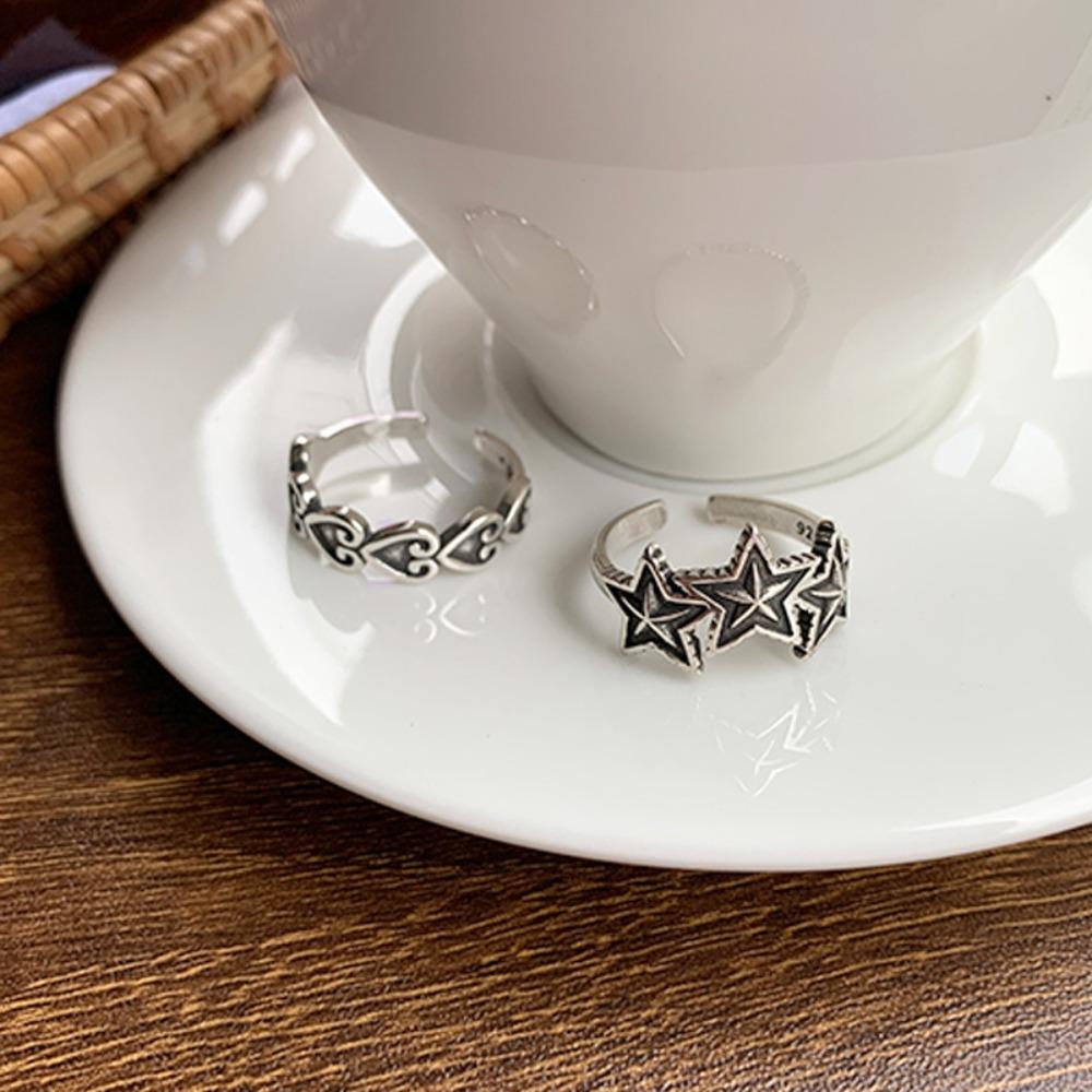 Регулируемое ретро-кольцо в форме сердца с надписью Love Heart Vintage Opening Finger Rings Star Open Design Ring для леди/девушек