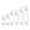 1.7oz/50ml Clear Airless Cosmetic Cream Pump Bottle Travel Size Dispenser Refillable Containers/Foundation Travel Pump Bottle For Shampoo