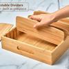 Large Capacity Bamboo Storage Box Multifunction Kitchen Utensil Holder Lid Organizer  Party